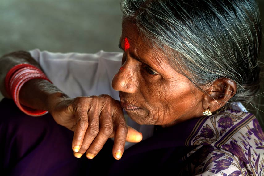 Portrait Old Lady Puttaparthy, India