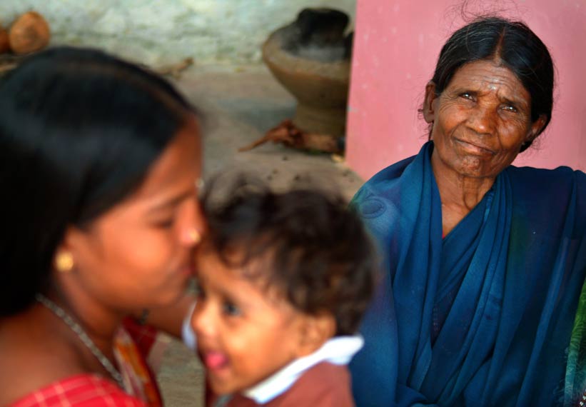 Three Generations of Shiva Temple Guadians Puttaparthy, India