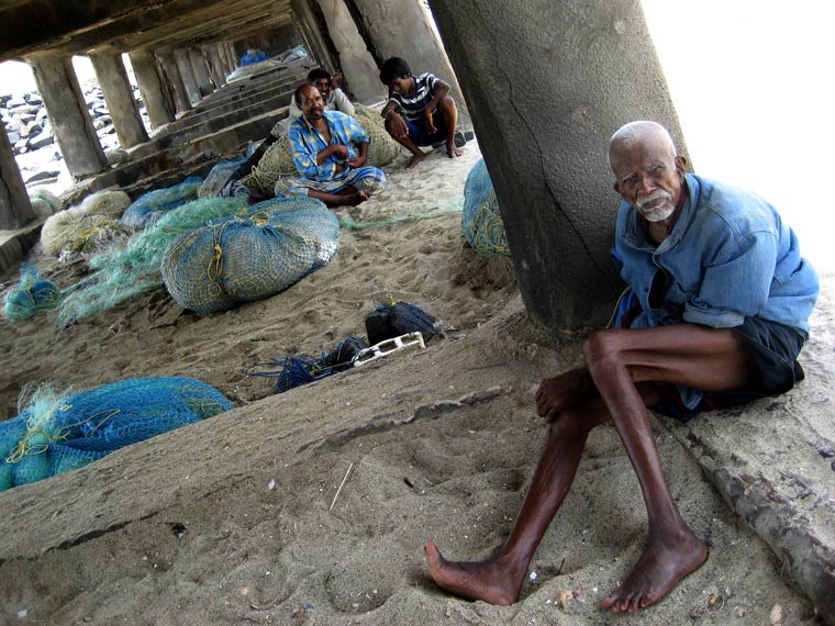 Fishermen at rest Pondicherry, India